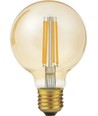 Ampoule LED E27 6,5W dimmable G80, 550lm, filament, 2200K, verre doré