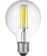 Ampoule LED filament E27 6W dimmable - G80, 550lm, 2500K, verre clair