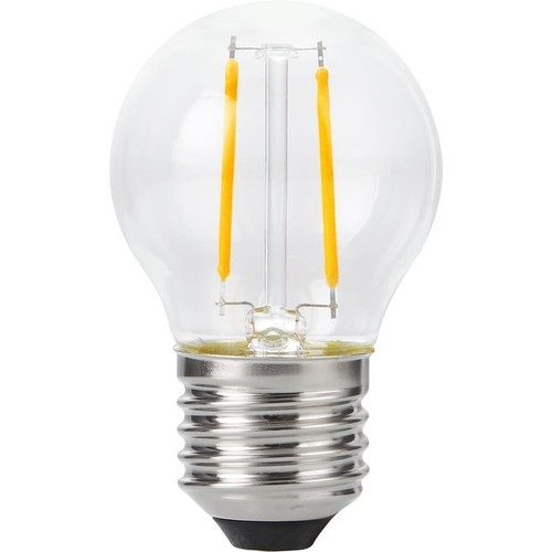 Ampoule LED E27 2W dimmable - G45, filament, 2500K, verre clair
