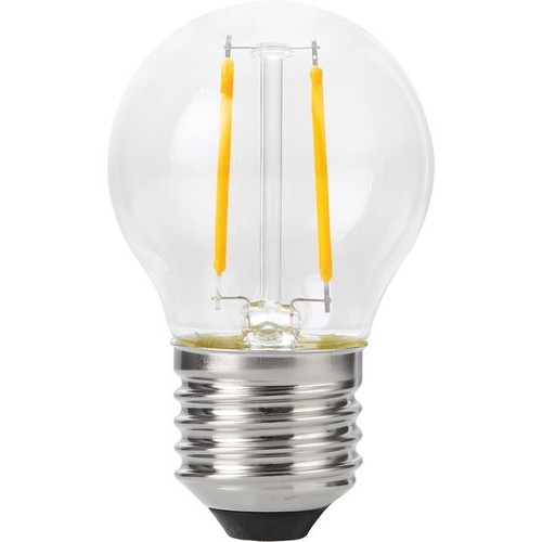 Ampoule LED E27 2W dimmable - G45, filament, 2200K, verre clair