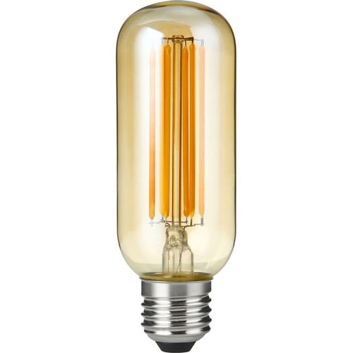 Ampoule LED tube E27 6,5W dimmable - 13cm, filament, 2200K, verre ambré