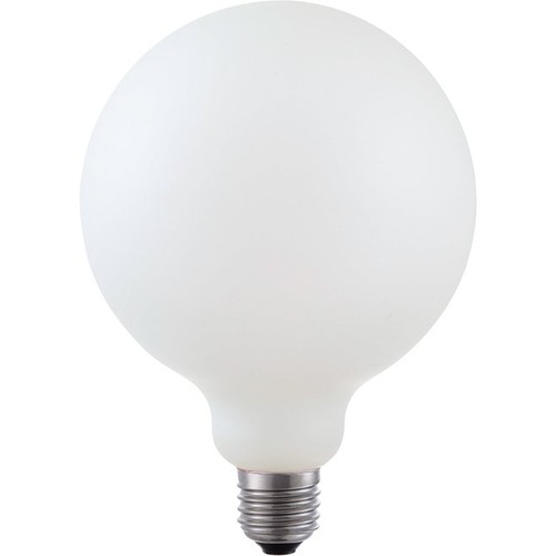 Ampoule LED globe E27 5,5W dimmable - G125, filament, blanc mat, 2500K, 520lm