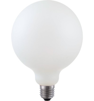 Ampoule LED globe E27 5,5W dimmable - G125, filament, blanc mat, 2500K, 520lm