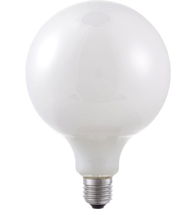 Ampoule LED globe E27 6W dimmable - G125, filament, verre opale, 2500K