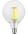 Ampoule LED globe E27 7W dimmable - G125, filament, 2200K, 600lm, verre clair