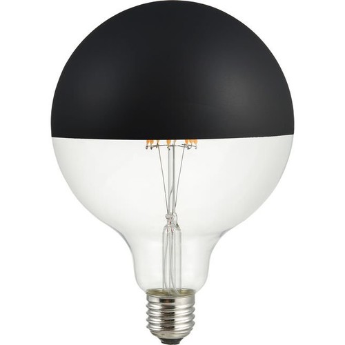 Ampoule LED E27 6,5W dimmable - G125, calotte noire, 2500K