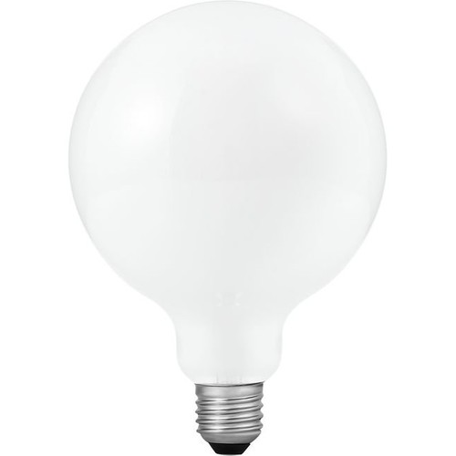 Ampoule LED globe E27 8,5W dimmable - G125, verre opale, 810lm, filament 2500K