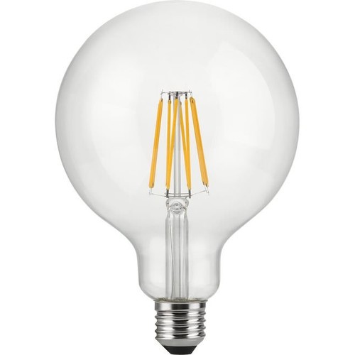 Ampoule LED globe E27 12W dimmable - G125, filament, 1250lm, 2500K, verre clair