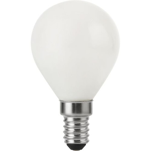 Ampoule LED sphérique E14 4W dimmable - G45, verre opale, 2500K, 310lm