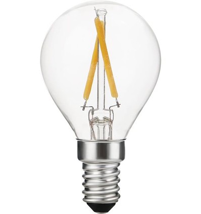 Ampoule LED E14 2W dimmable - G45, filament, 2500K, verre clair