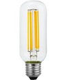 Ampoule LED filament E27 6,5W dimmable - Tube 13cm, 2500K, verre clair, 600lm