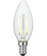 Ampoule LED flamme E14 2W dimmable - Filament, C35, 2200K, verre clair