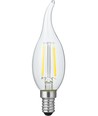 Ampoule LED E14 1,5W flamme coup de vent - C35, 140lm, 2200K, verre clair, filament, dimmable