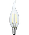 Ampoule LED E14 1,5W flamme coup de vent - C35, 140lm, 2200K, verre clair, filament, dimmable