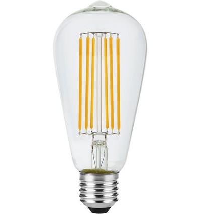 Ampoule LED filament E27 5,5W dimmable - ST64 Rustika, 460lm, 2200K, verre clair