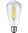 Ampoule LED E27 8W Rustika dimmable - ST64, filament, 2500K, verre clair, 650lm