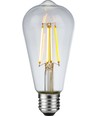 Ampoule LED E27 8W Rustika dimmable - ST64, filament, 2500K, verre clair, 650lm