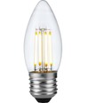 Ampoule LED flamme E27 4W dimmable - C35, filament, 2500K, verre clair