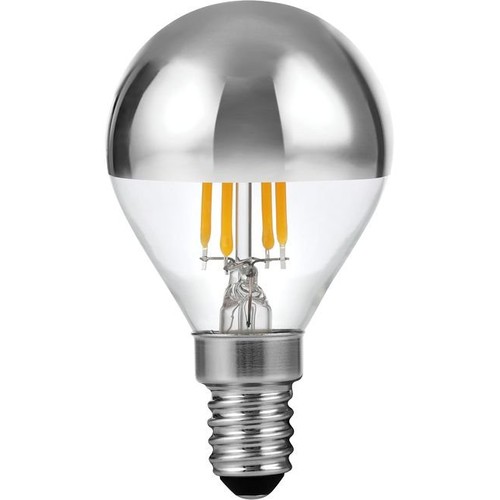 Ampoule LED E14 4W dimmable, calotte argentée - G45, 260lm, 2500K