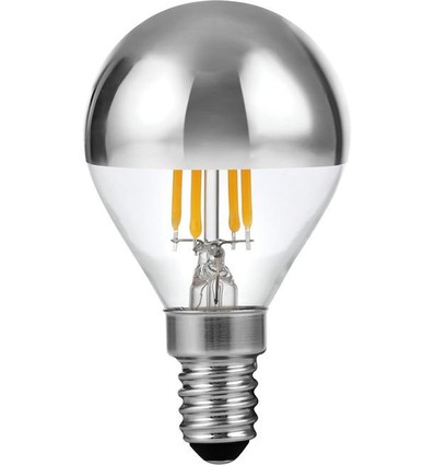 Ampoule LED E14 4W dimmable, calotte argentée - G45, 260lm, 2500K