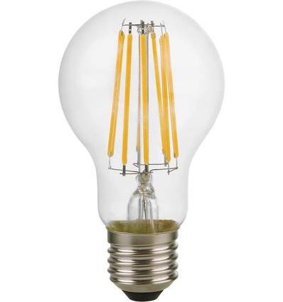 Ampoule LED E27 8W dimmable - A60, filament, 806lm, verre clair, 2500K