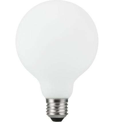 Ampoule LED E27 5,5W dimmable - G95, filament, blanc mat, 550lm, 2500K