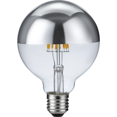Ampoule LED E27 6,5W dimmable - G95, calotte argentée, 2500K