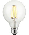 Ampoule LED globe E27 10W dimmable - G95, filament, 1055lm, 2500K, verre clair