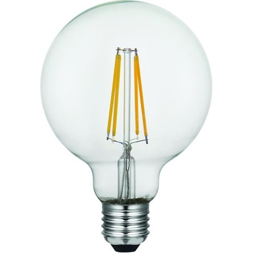 Ampoule LED globe E27 8W dimmable - G95, filament, 2500K, verre clair, 740lm