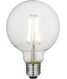 Ampoule LED globe E27 8W dimmable - G95, filament, 2500K, verre clair, 740lm