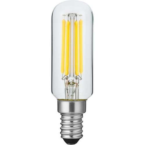 Ampoule LED tube E14 4W dimmable - 8,5cm, filament, 2500K, verre clair