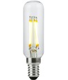 Ampoule LED tube E14 4W dimmable - 9,5cm, filament, 2700K, verre clair