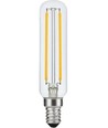Ampoule LED tube E14 4W dimmable - 11,5cm, 2200K, filament, verre clair