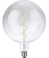 Ampoule LED E27 6W XXL Globe G200, filament spirale, 580lm, dimmable, verre clair