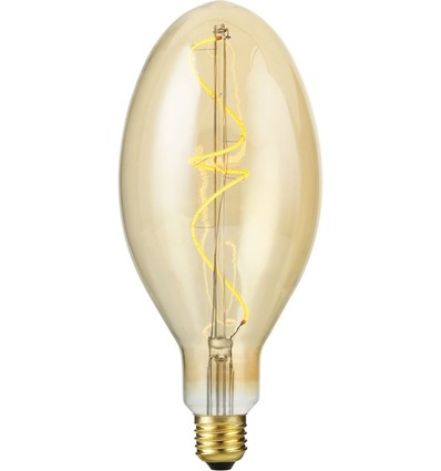 Ampoule LED E27 4W dimmable - Big Flex Ellipse, 200lm, 2000K, verre doré, filament
