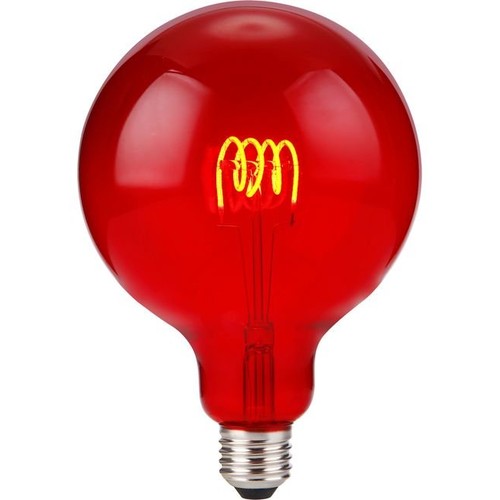 Ampoule LED filament E27 4W dimmable - G125, Flex Globe, Rouge, 60lm