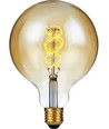 Ampoule LED filament E27 5W dimmable - G125, Double Helix, 300lm, 2000K, verre doré