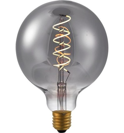 Ampoule LED E27 4,5W dimmable - G125, Filament Flex, Smoke, 2200K, 150lm