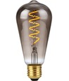 Ampoule LED filament E27 4W dimmable - ST64 Rustika, 2200K, verre fumé, filament flexible