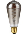 Ampoule LED filament E27 4W dimmable - ST64 Rustika, 2200K, verre fumé, filament flexible