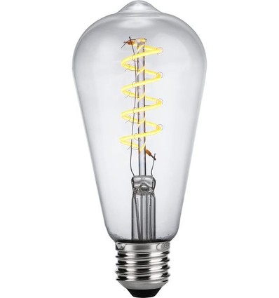 Ampoule LED E27 4W dimmable Rustika - ST64, Filament flexible, 2200K, verre clair