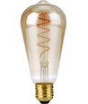 Ampoule LED E27 4W dimmable - ST64 Rustika, filament flexible, 200lm, verre doré, 2000K