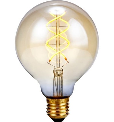 Ampoule LED E27 5W dimmable - G95, Gold, Flex Double Helix, 2000K, 300lm