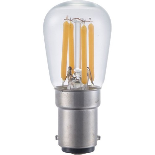 Ampoule LED filament BA15d 3W dimmable - 2500K, clair, 5,6cm, 210lm