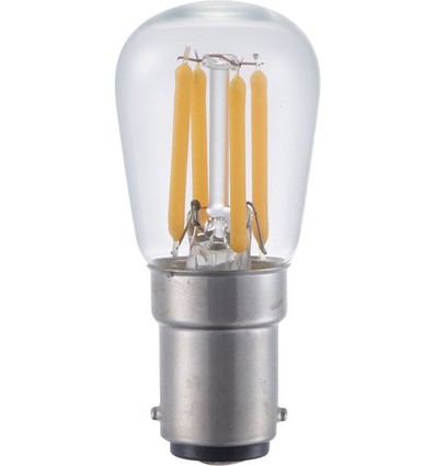 Ampoule LED filament BA15d 3W dimmable - 2500K, clair, 5,6cm, 210lm