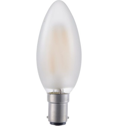 Ampoule flamme LED BA15d 4W filament - 320lm, 2500K, verre dépoli, dimmable