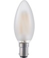 Ampoule flamme LED BA15d 4W filament - 320lm, 2500K, verre dépoli, dimmable
