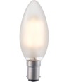 Ampoule flamme LED BA15d 4W filament - 320lm, 2500K, verre dépoli, dimmable