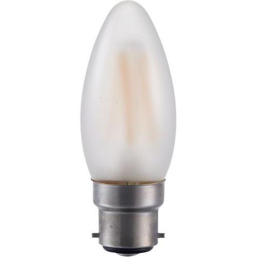 Ampoule LED flamme BA22d 4W - C35, 380lm, dimmable, verre dépoli, 2500K