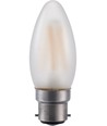 Ampoule LED flamme BA22d 4W - C35, 380lm, dimmable, verre dépoli, 2500K